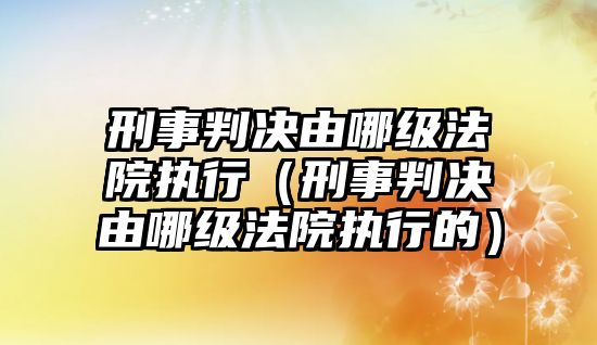 刑事判決由哪級法院執行（刑事判決由哪級法院執行的）