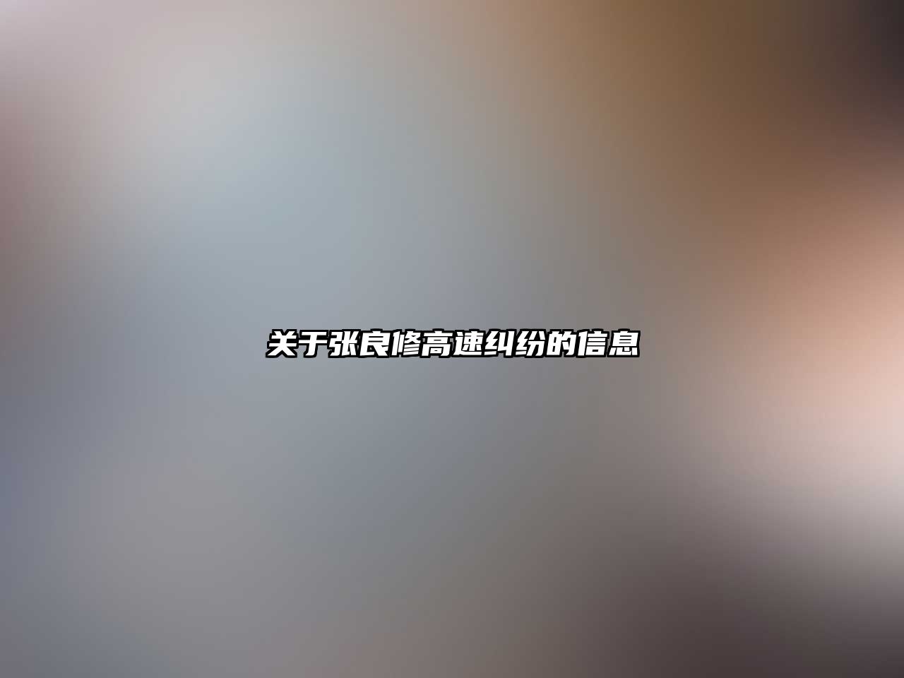 關于張良修高速糾紛的信息