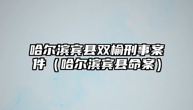 哈爾濱賓縣雙榆刑事案件（哈爾濱賓縣命案）