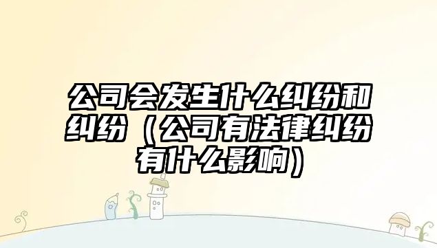 公司會發生什么糾紛和糾紛（公司有法律糾紛有什么影響）