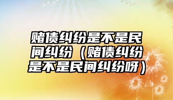 賭債糾紛是不是民間糾紛（賭債糾紛是不是民間糾紛呀）