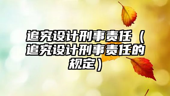 追究設計刑事責任（追究設計刑事責任的規定）