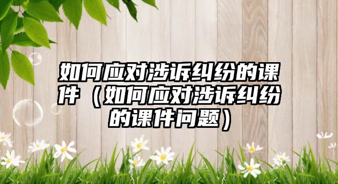 如何應對涉訴糾紛的課件（如何應對涉訴糾紛的課件問題）