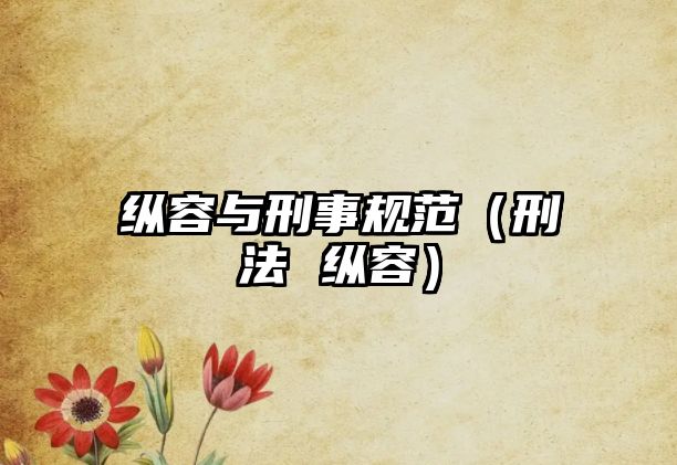 縱容與刑事規范（刑法 縱容）