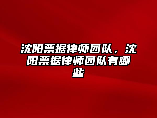 沈陽票據(jù)律師團(tuán)隊(duì)，沈陽票據(jù)律師團(tuán)隊(duì)有哪些