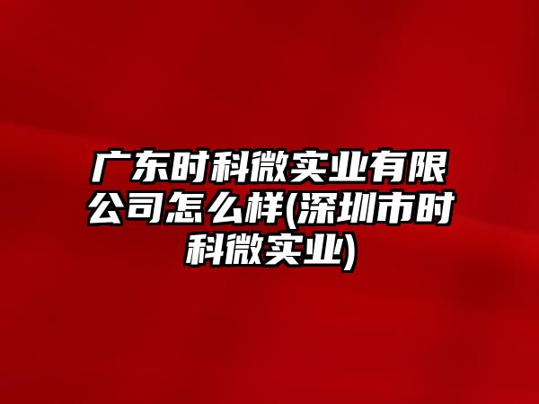 廣東時(shí)科微實(shí)業(yè)有限公司怎么樣(深圳市時(shí)科微實(shí)業(yè))