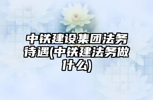 中鐵建設集團法務待遇(中鐵建法務做什么)