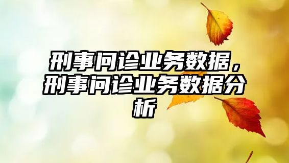 刑事問(wèn)診業(yè)務(wù)數(shù)據(jù)，刑事問(wèn)診業(yè)務(wù)數(shù)據(jù)分析