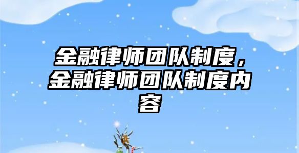 金融律師團隊制度，金融律師團隊制度內容