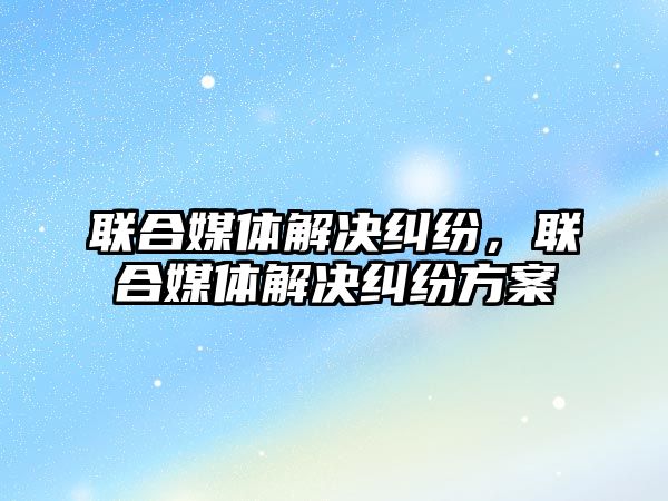 聯合媒體解決糾紛，聯合媒體解決糾紛方案