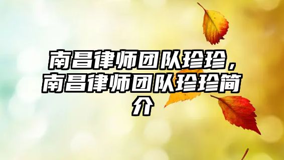 南昌律師團(tuán)隊(duì)珍珍，南昌律師團(tuán)隊(duì)珍珍簡(jiǎn)介