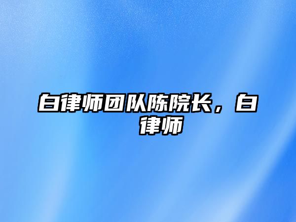 白律師團隊陳院長，白皛 律師