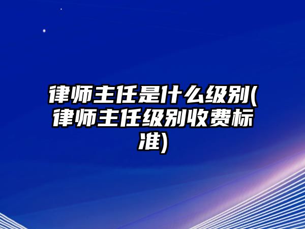 律師主任是什么級別(律師主任級別收費標準)