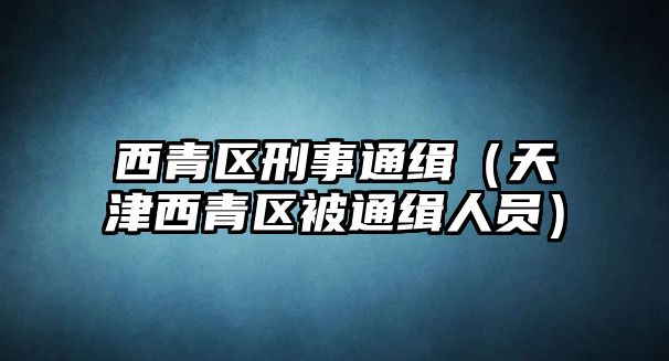 西青區刑事通緝（天津西青區被通緝人員）