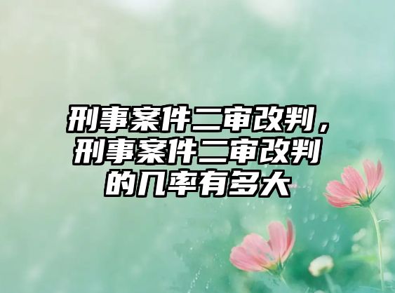 刑事案件二審改判，刑事案件二審改判的幾率有多大