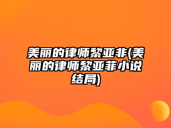 美麗的律師黎亞非(美麗的律師黎亞菲小說結局)