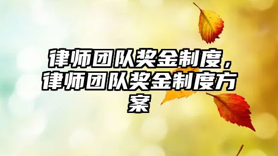 律師團隊獎金制度，律師團隊獎金制度方案