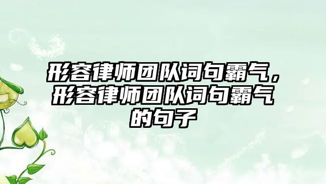 形容律師團隊詞句霸氣，形容律師團隊詞句霸氣的句子