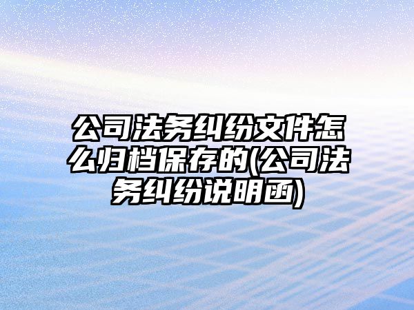 公司法務糾紛文件怎么歸檔保存的(公司法務糾紛說明函)