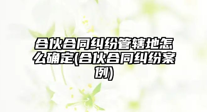 合伙合同糾紛管轄地怎么確定(合伙合同糾紛案例)