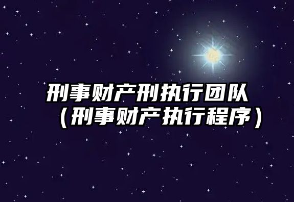 刑事財產刑執行團隊（刑事財產執行程序）