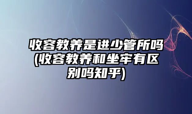 收容教養是進少管所嗎(收容教養和坐牢有區別嗎知乎)