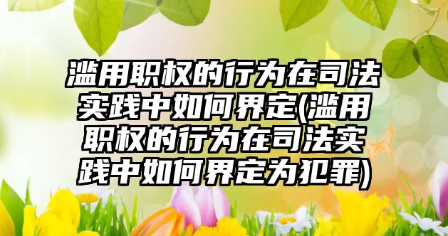 濫用職權的行為在司法實踐中如何界定(濫用職權的行為在司法實踐中如何界定為犯罪)