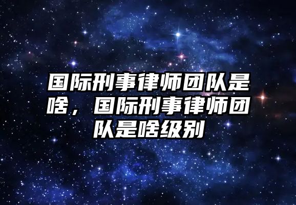 國(guó)際刑事律師團(tuán)隊(duì)是啥，國(guó)際刑事律師團(tuán)隊(duì)是啥級(jí)別