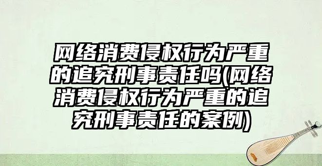 網絡消費侵權行為嚴重的追究刑事責任嗎(網絡消費侵權行為嚴重的追究刑事責任的案例)