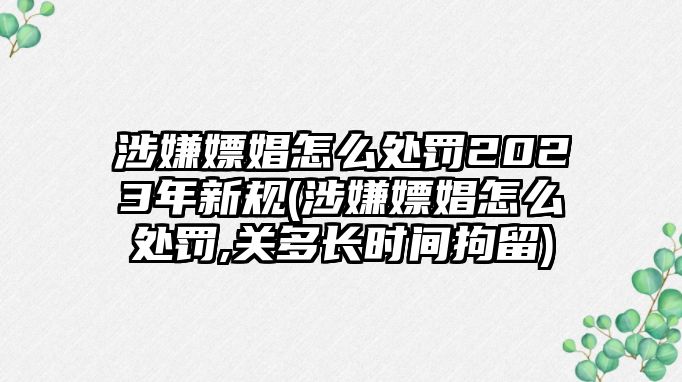 涉嫌嫖娼怎么處罰2023年新規(guī)(涉嫌嫖娼怎么處罰,關(guān)多長(zhǎng)時(shí)間拘留)