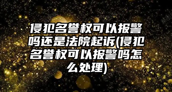 侵犯名譽權可以報警嗎還是法院起訴(侵犯名譽權可以報警嗎怎么處理)