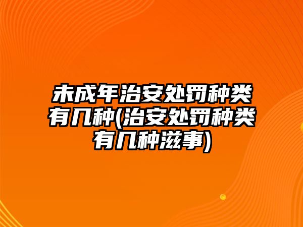 未成年治安處罰種類有幾種(治安處罰種類有幾種滋事)