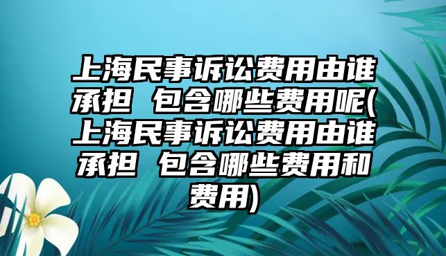 上海民事訴訟費(fèi)用由誰(shuí)承擔(dān) 包含哪些費(fèi)用呢(上海民事訴訟費(fèi)用由誰(shuí)承擔(dān) 包含哪些費(fèi)用和費(fèi)用)