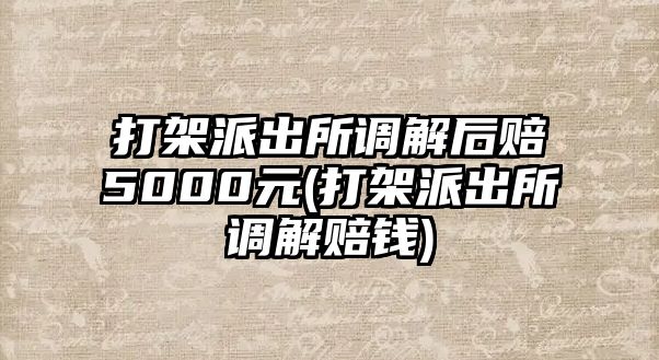 打架派出所調(diào)解后賠5000元(打架派出所調(diào)解賠錢)