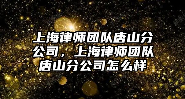 上海律師團隊唐山分公司，上海律師團隊唐山分公司怎么樣