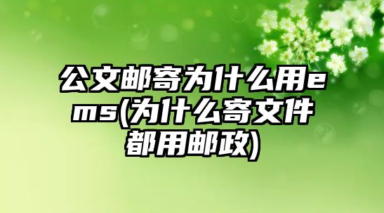 公文郵寄為什么用ems(為什么寄文件都用郵政)