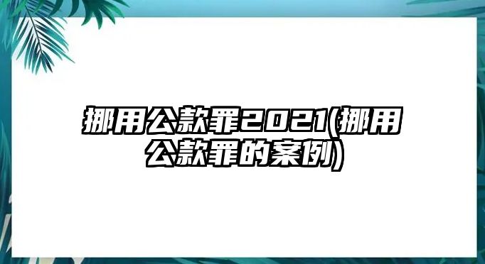 挪用公款罪2021(挪用公款罪的案例)