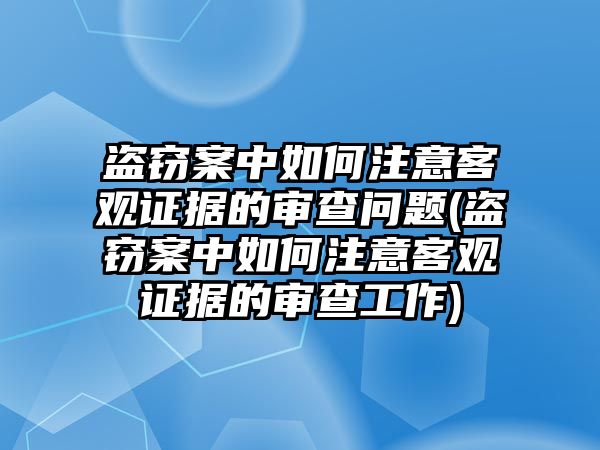 盜竊案中如何注意客觀證據的審查問題(盜竊案中如何注意客觀證據的審查工作)