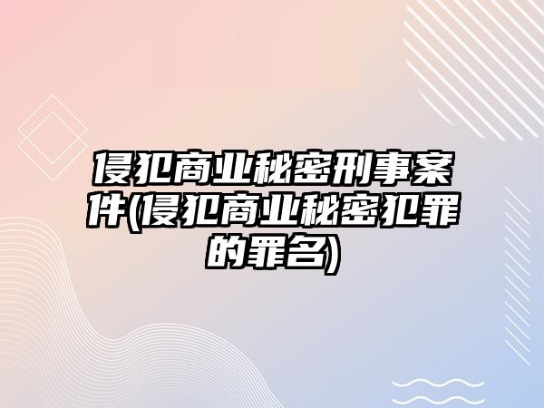 侵犯商業秘密刑事案件(侵犯商業秘密犯罪的罪名)