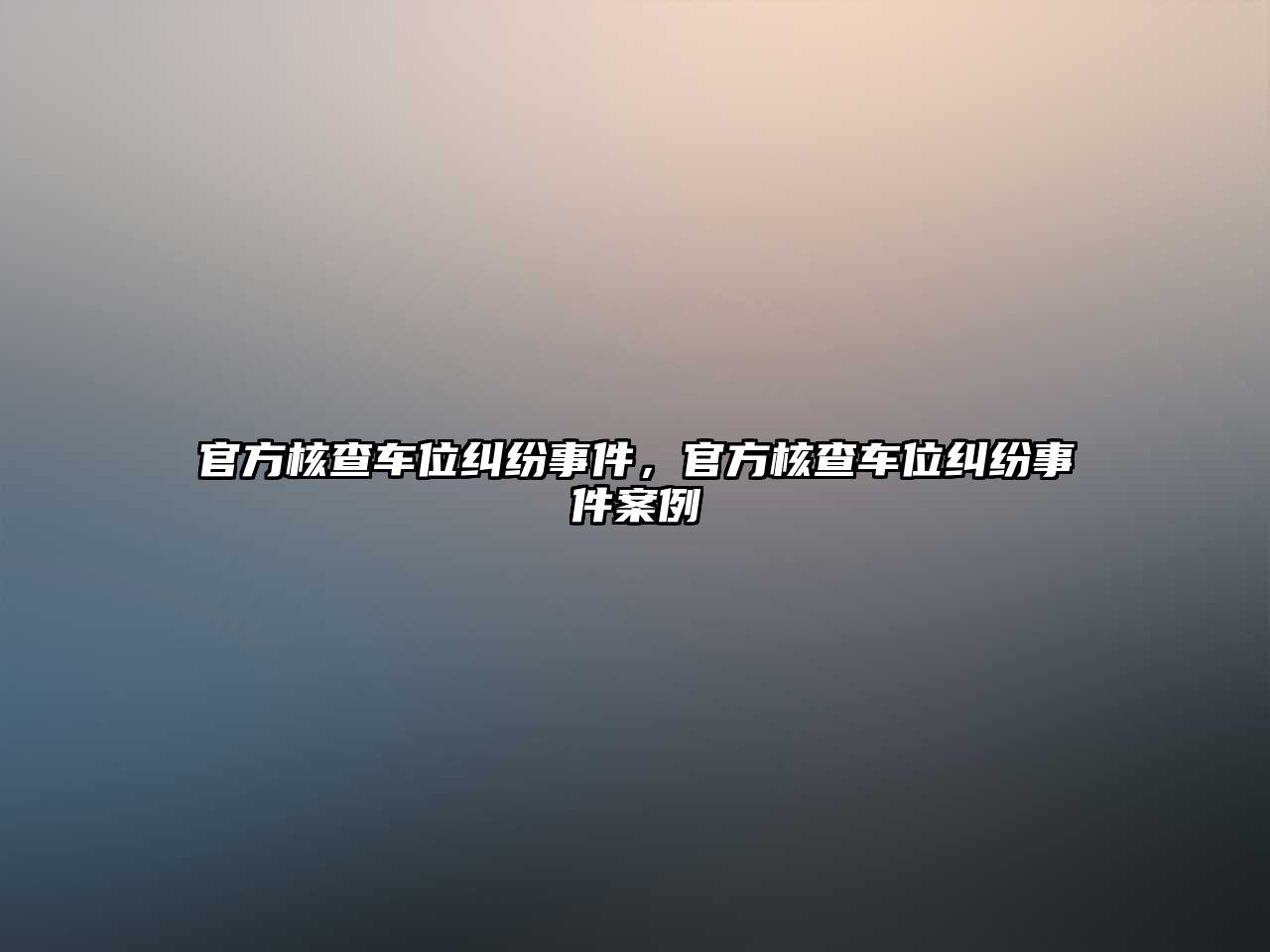 官方核查車位糾紛事件，官方核查車位糾紛事件案例