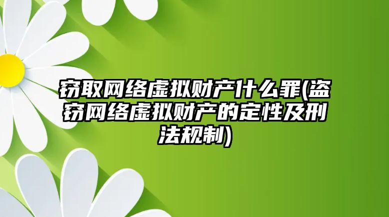 竊取網絡虛擬財產什么罪(盜竊網絡虛擬財產的定性及刑法規制)