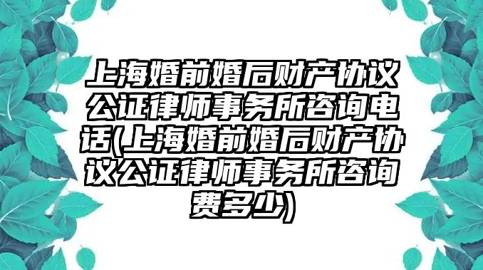 上海婚前婚后財產協議公證律師事務所咨詢電話(上海婚前婚后財產協議公證律師事務所咨詢費多少)