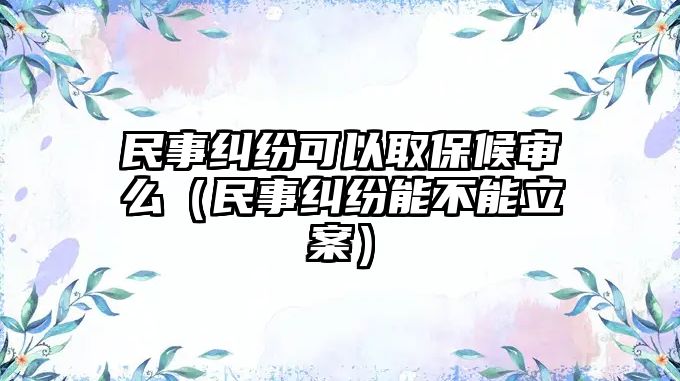 民事糾紛可以取保候?qū)徝矗袷录m紛能不能立案）