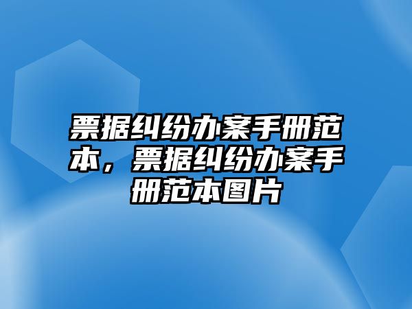 票據(jù)糾紛辦案手冊范本，票據(jù)糾紛辦案手冊范本圖片