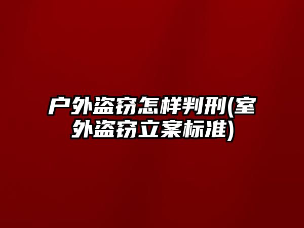 戶外盜竊怎樣判刑(室外盜竊立案標準)