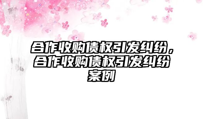 合作收購債權引發糾紛，合作收購債權引發糾紛案例