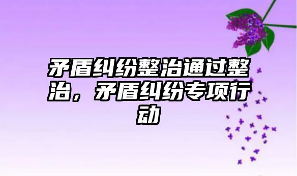 矛盾糾紛整治通過整治，矛盾糾紛專項行動