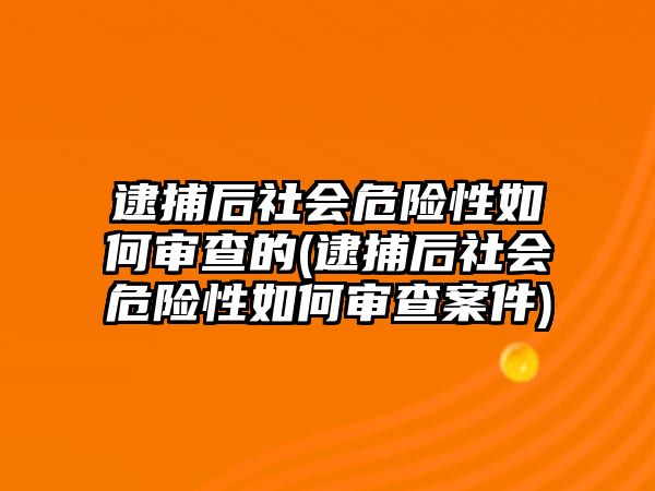 逮捕后社會危險性如何審查的(逮捕后社會危險性如何審查案件)