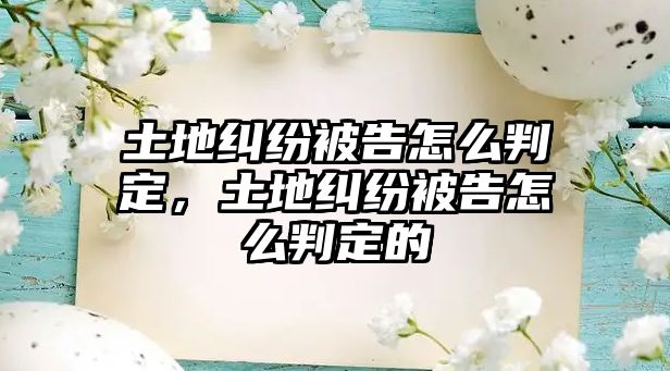 土地糾紛被告怎么判定，土地糾紛被告怎么判定的