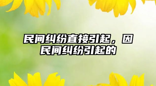 民間糾紛直接引起，因民間糾紛引起的